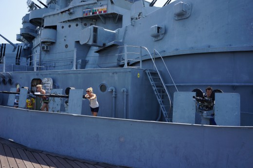 Vapen på stridsfartyget USS Alabama - USA
