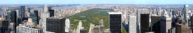 Panoramabild över Central Park i New York USA
